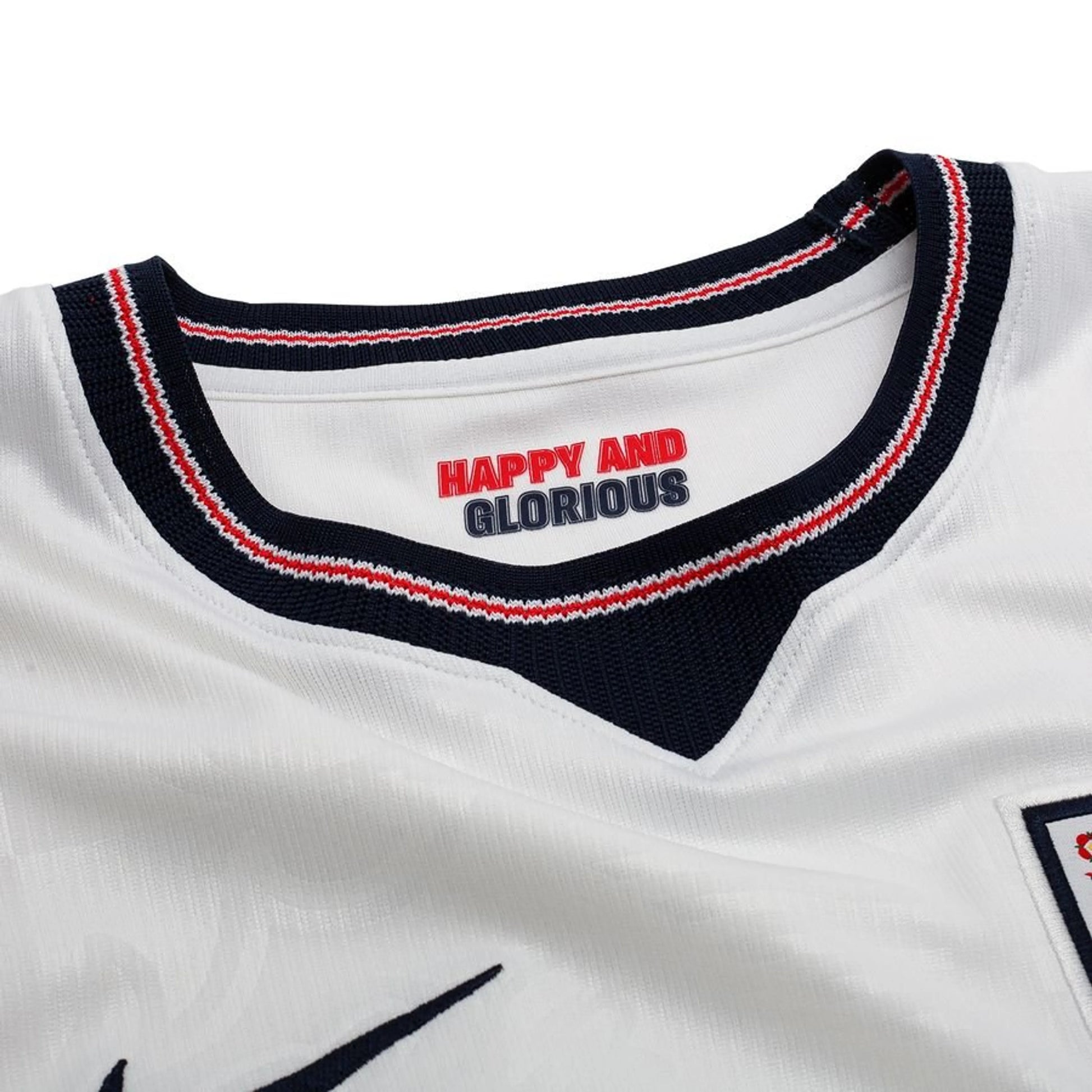neck view of the Nike England World Cup 2026 Home White Shirt