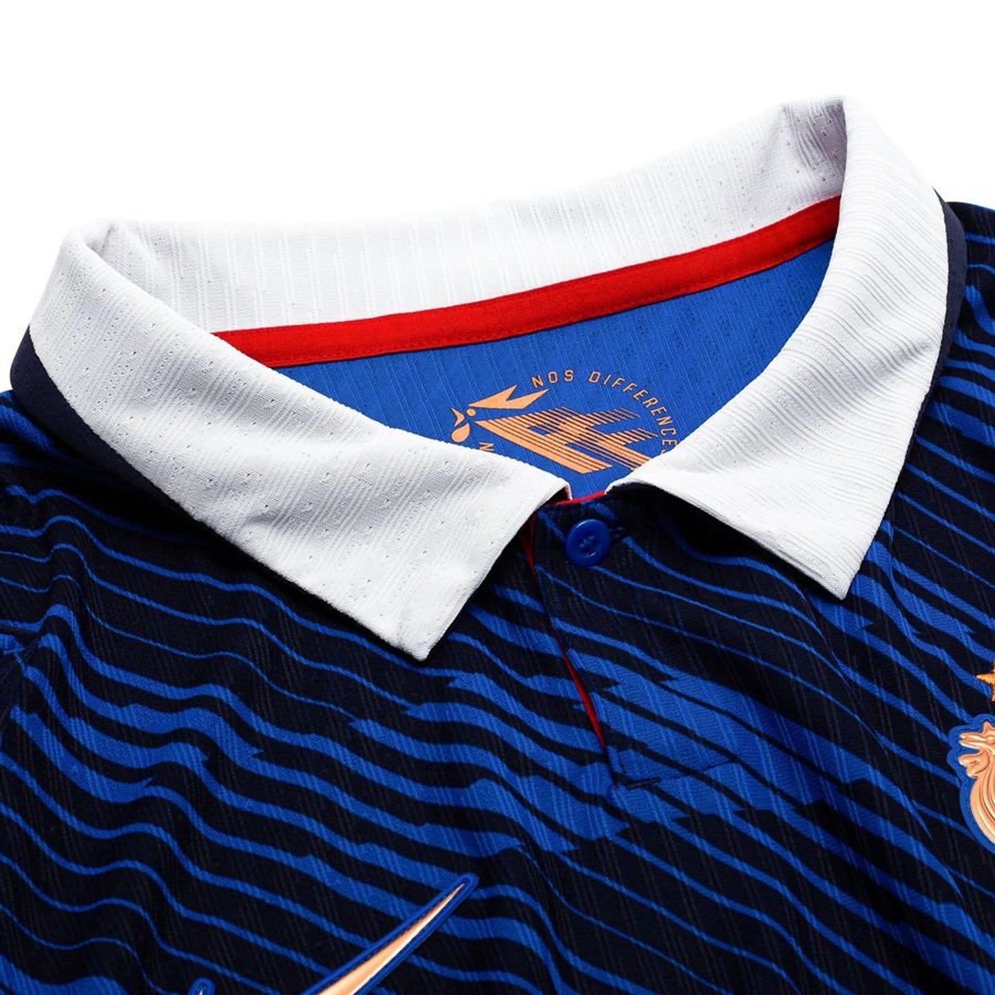 neck view of the Nike France World Cup 2026 Home Blue Shirt