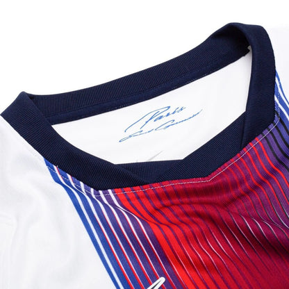 neck view of the Nike Paris Saint-Germain Men's Away Shirt 2026/27 - White/Navy/Red