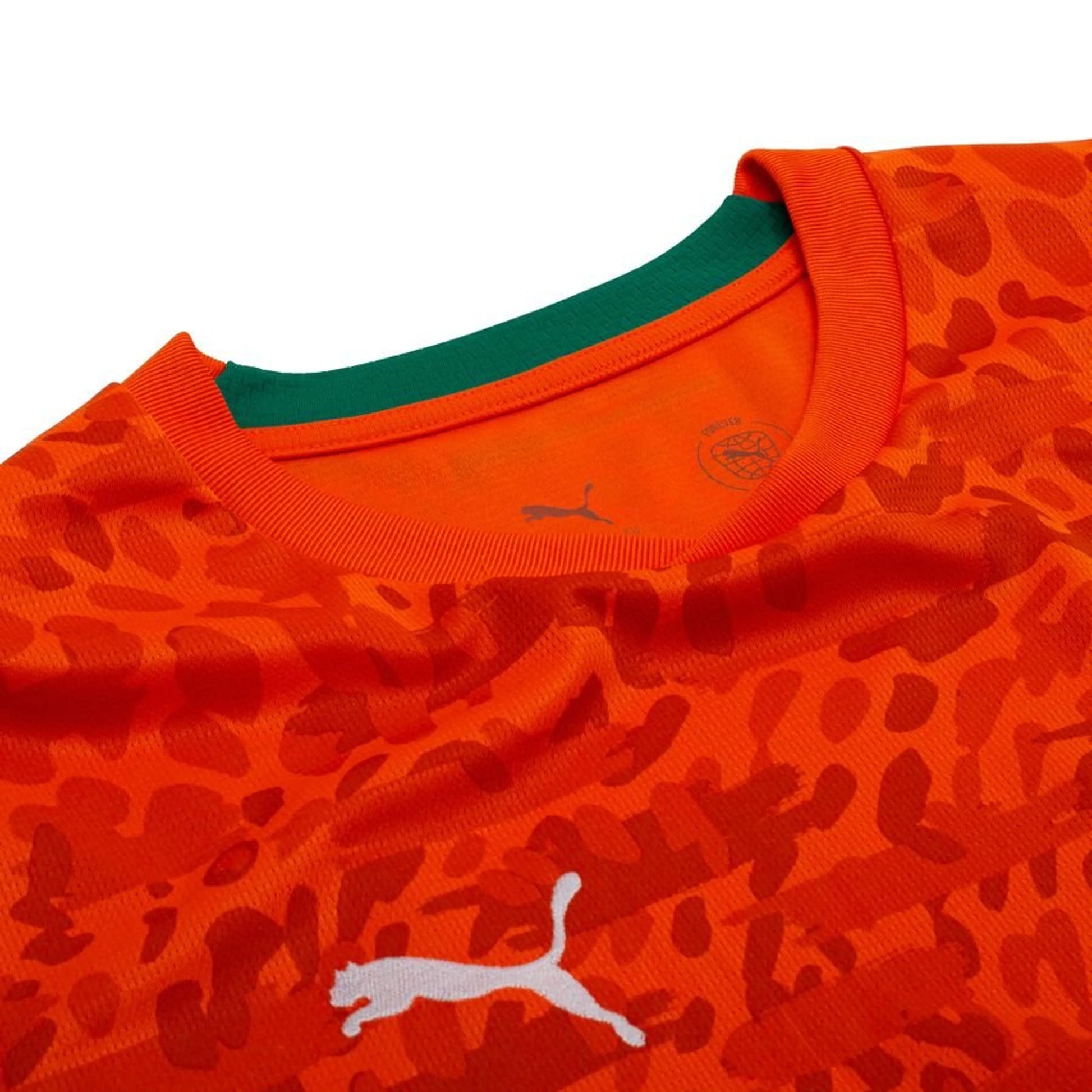 neck view of the PUMA Ivory Coast World Cup 2026 Home Shirt