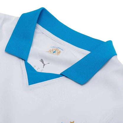 neck view of the PUMA Marseille 2025/26 Home White Shirt