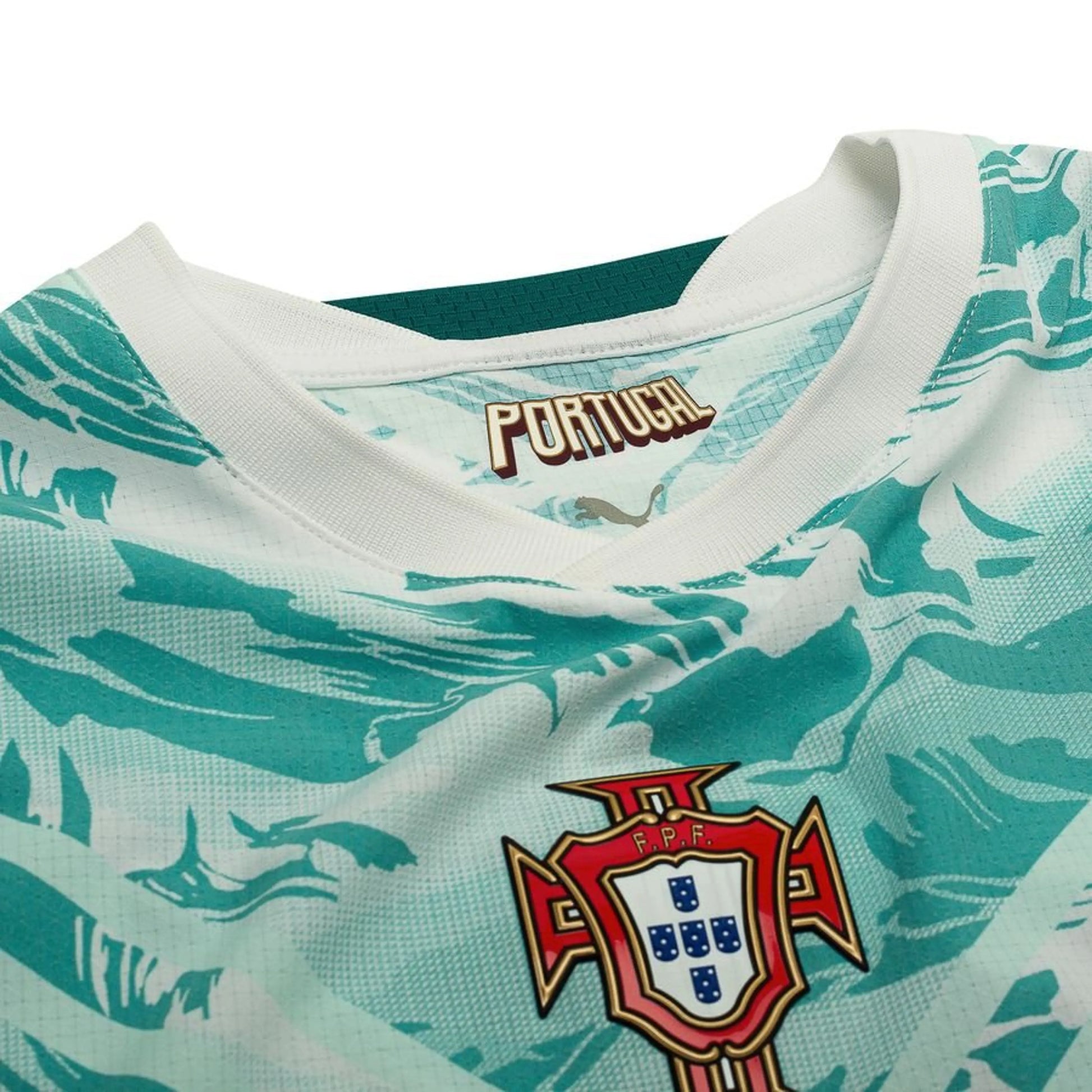 neck view of the PUMA Portugal World Cup 2026 Away Shirt - Long Sleeves