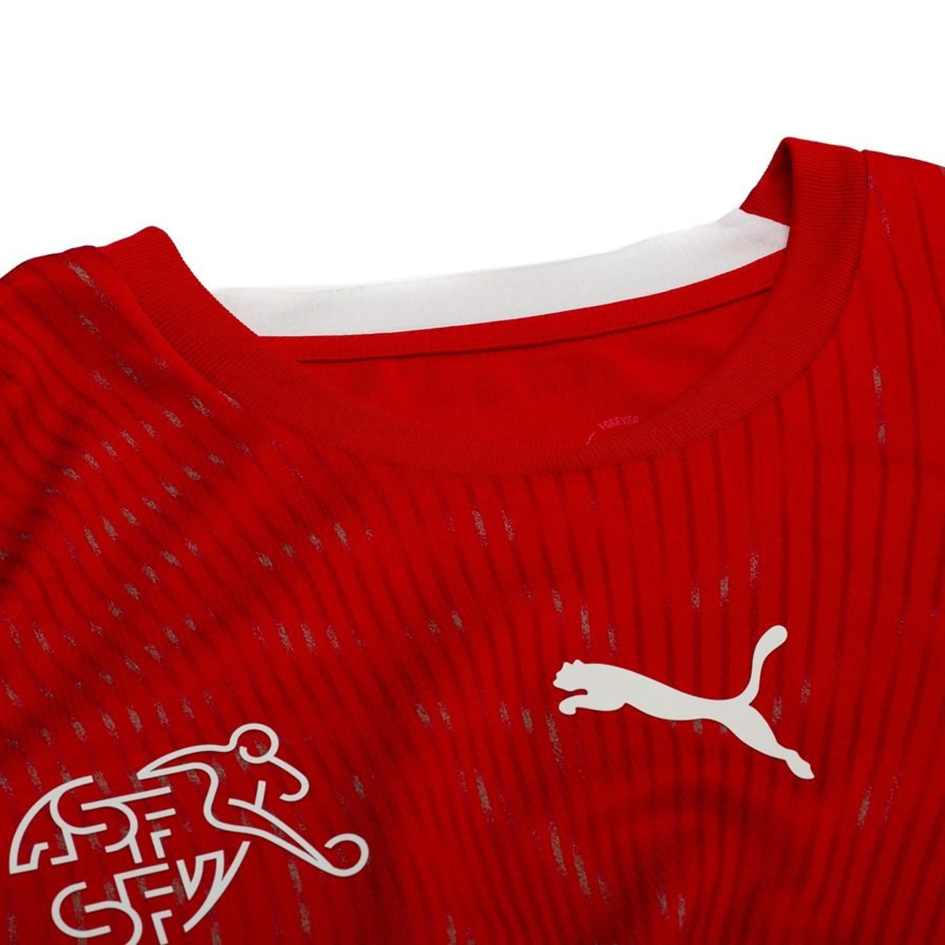 neck view on the PUMA Switzerland 2026 World Cup Home Shirt