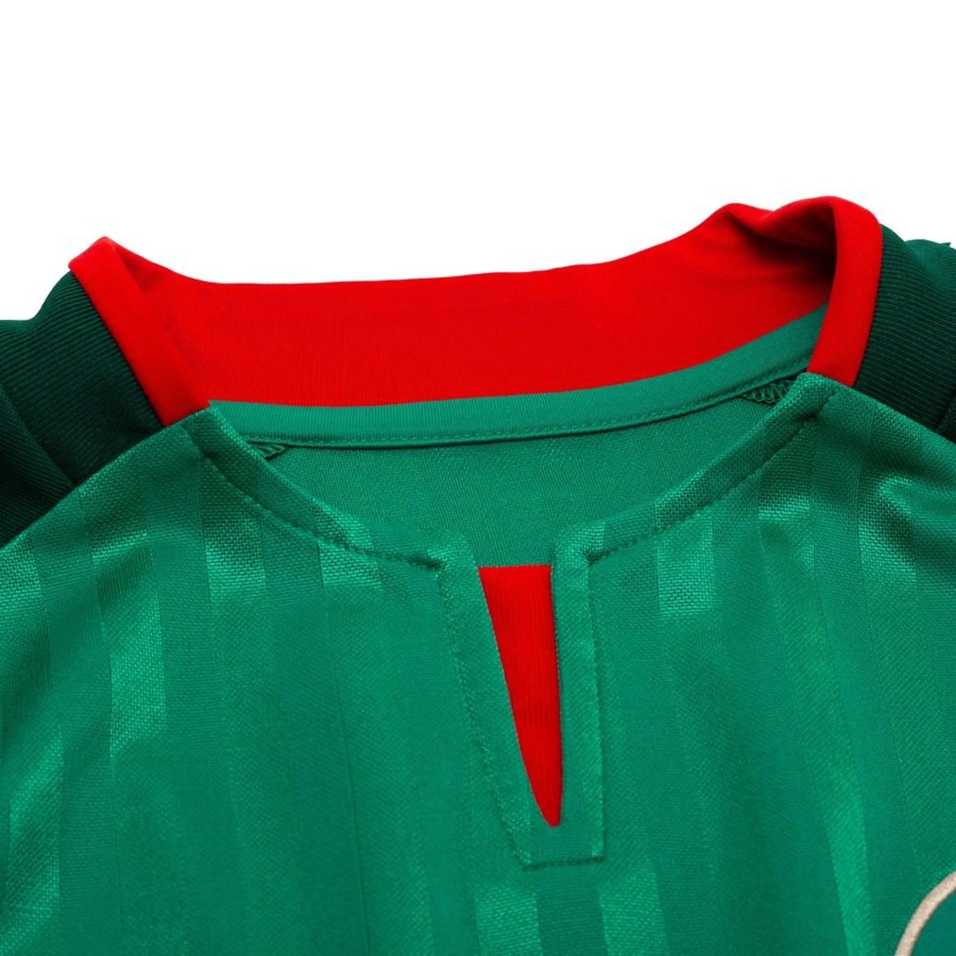 neck view of the adidas Algeria World Cup 2026 Away Green Shirt
