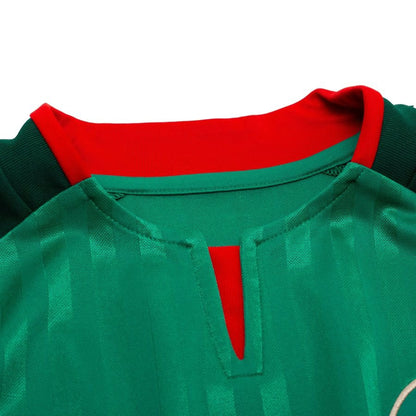 neck view of the adidas Algeria World Cup 2026 Away Green Shirt
