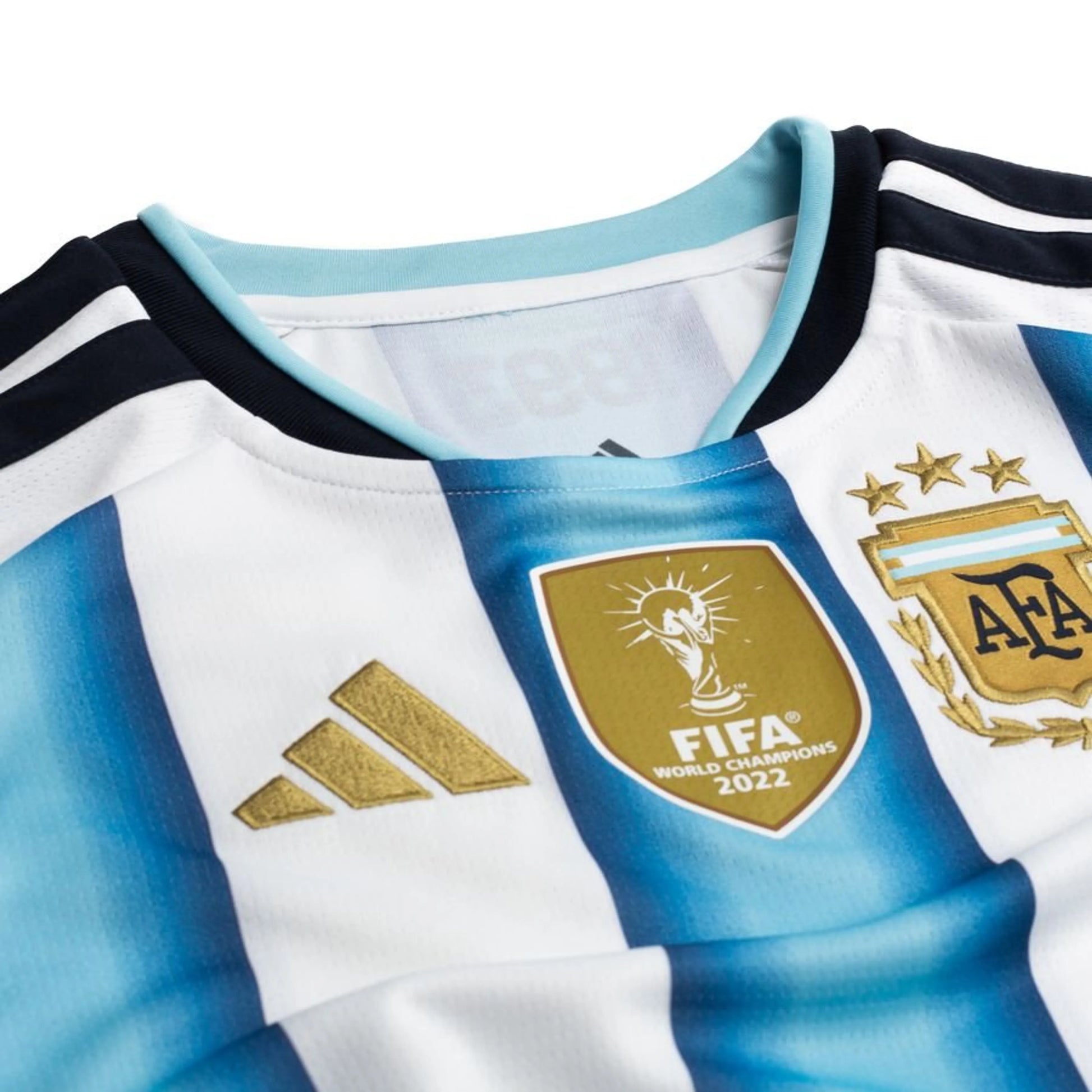 neck view of the adidas Argentina Home Shirt World Cup 2026 Women - White/Blue