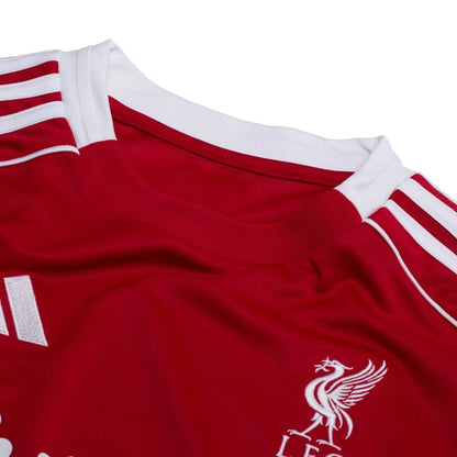 neck view of the adidas Liverpool Home Shirt 2025/26 Women - Red/White