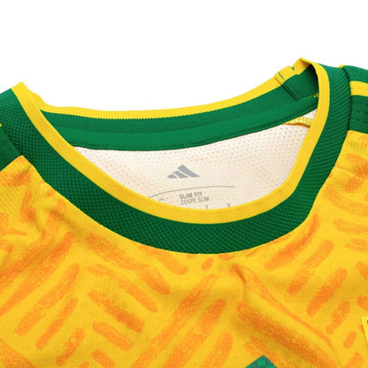 neck view of the adidas South Africa World Cup 2026 Home Yellow Jersey