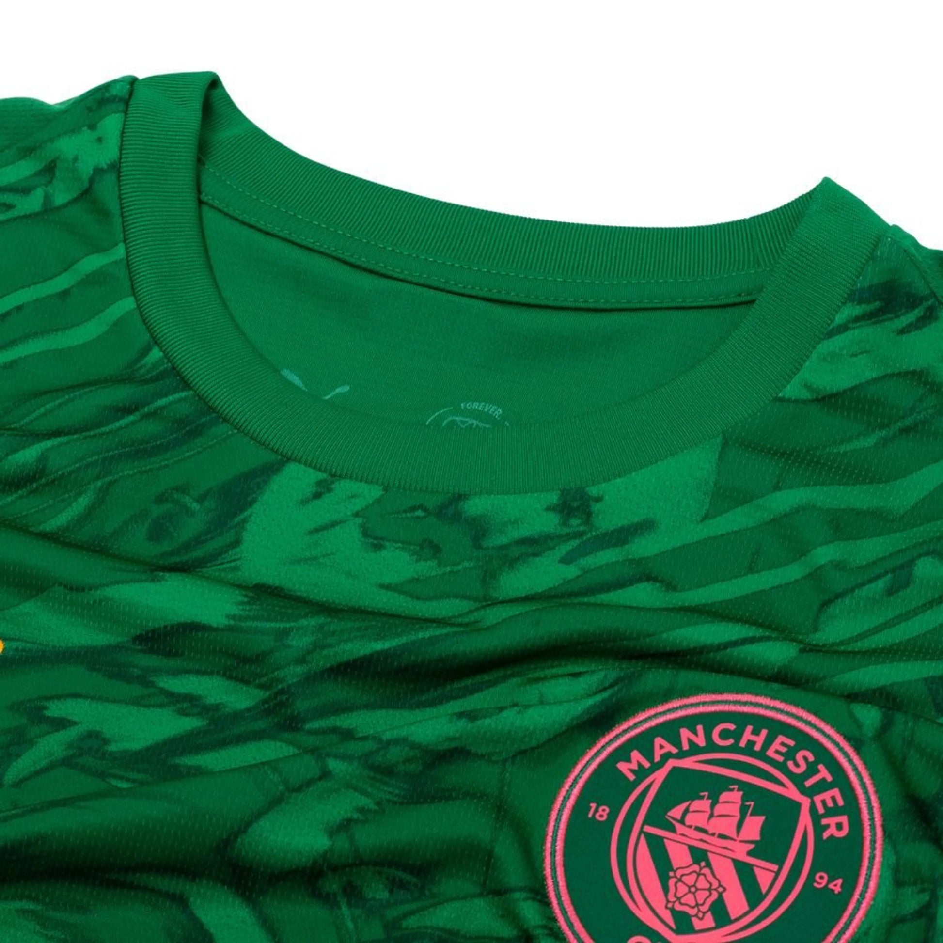 neck view of the PUMA Manchester City 2025/26 Goalkeeper Shirt Green
