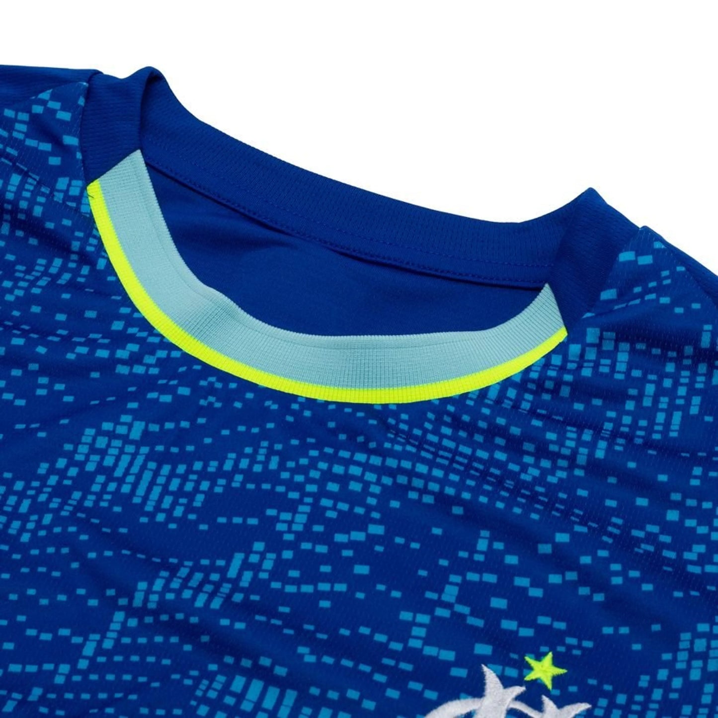 neck view of the PUMA Marseille 2025/26 Third Shirt - Obsidian/PUMA Gold