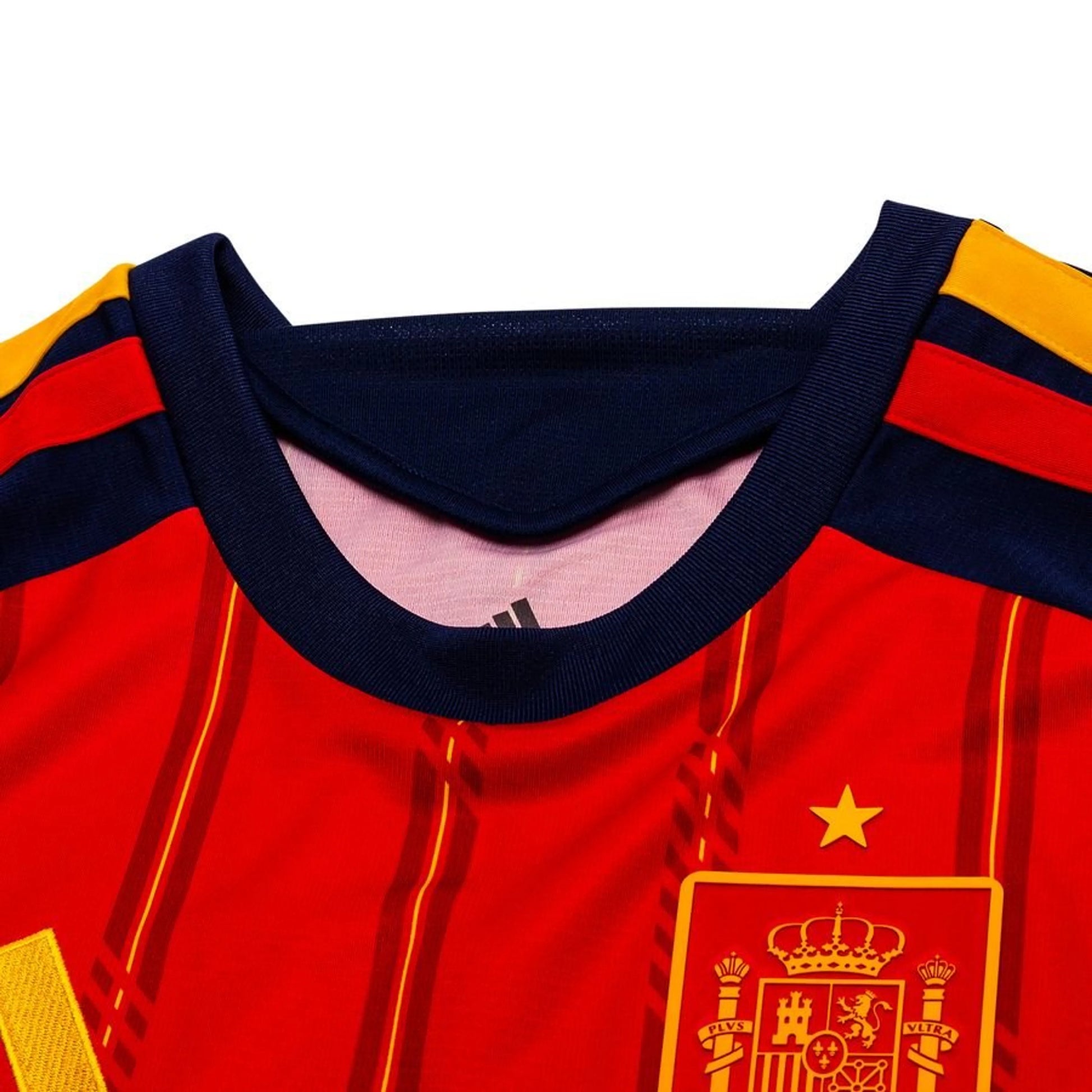 neck view of the adidas Spain 2026 World Cup Home Long Sleeve Jersey