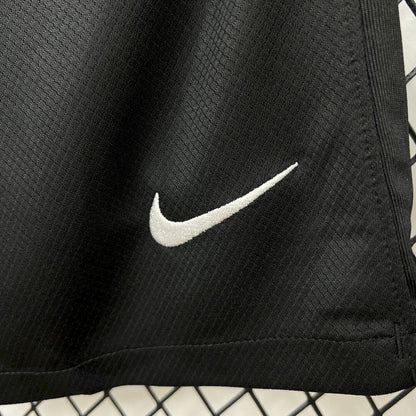 nike logo view on the Chelsea 25/26 Third Black Shorts