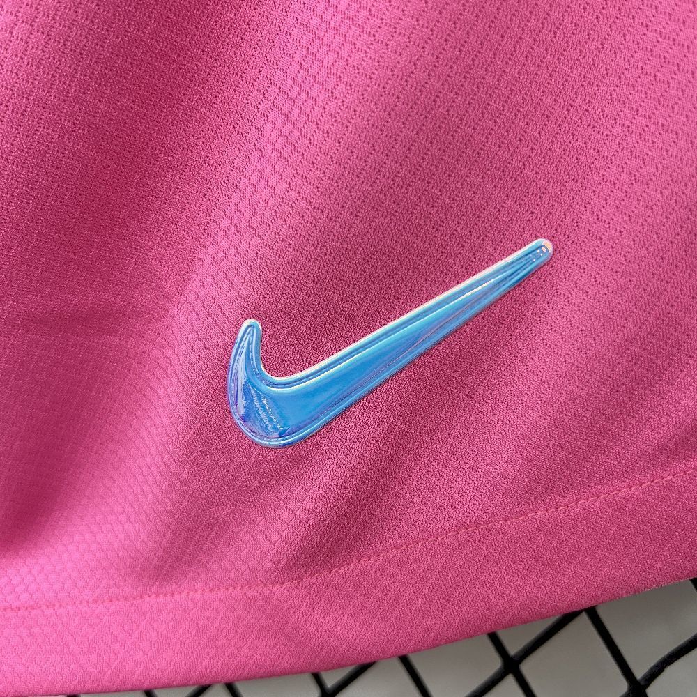 nike logo view on the FC Barcelona 25/26 Special Edition Pink Shorts