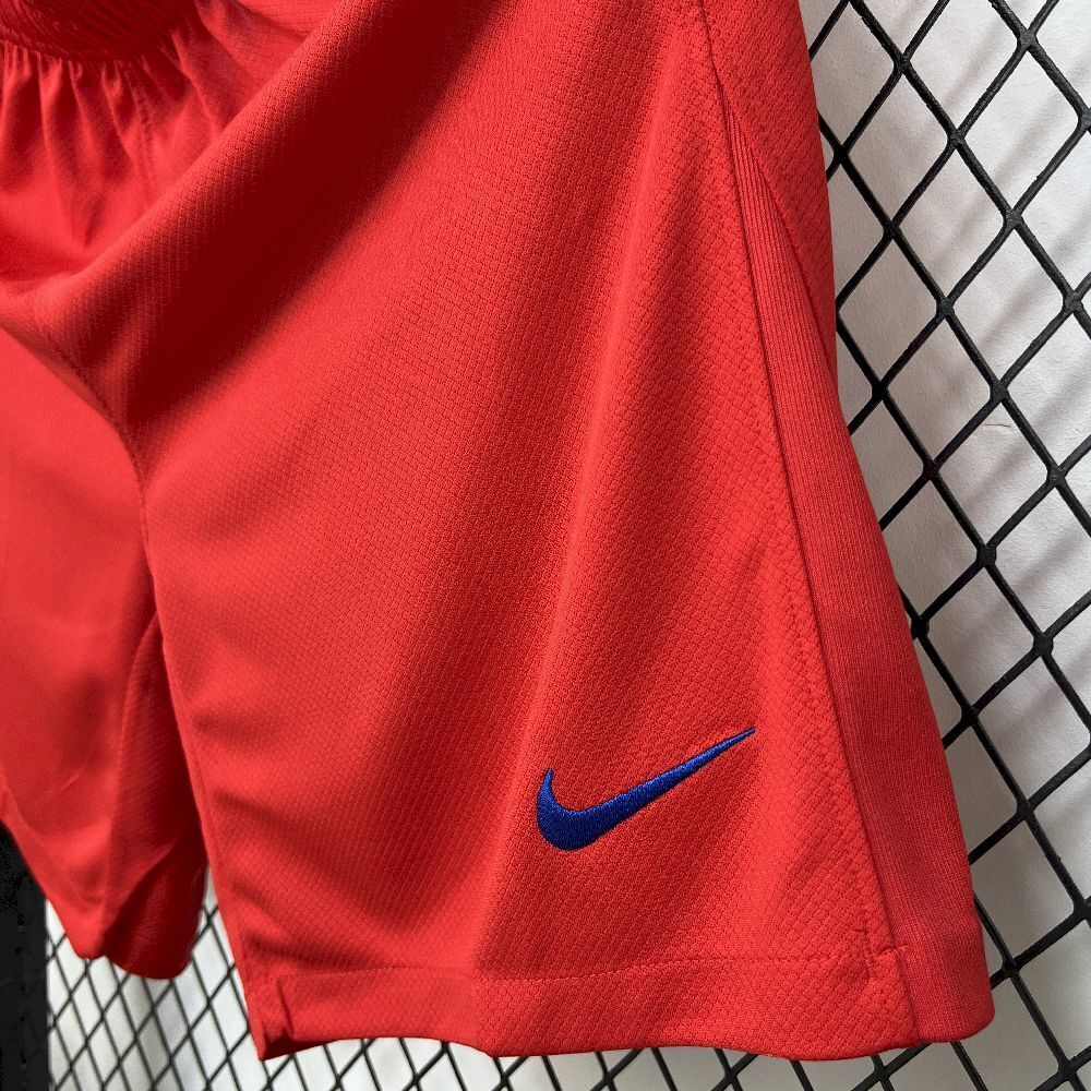 nike logo view on the PSG 25/26 Third Red Shorts