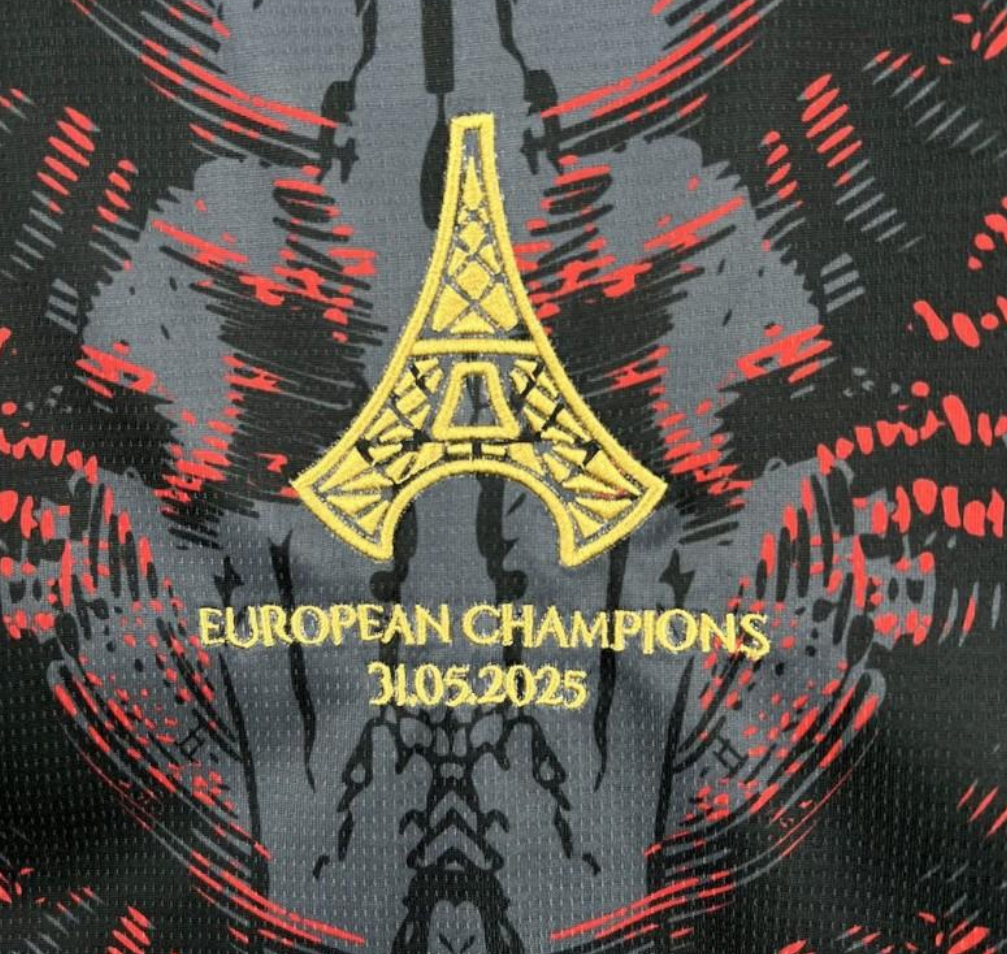 official 2025/26 PSG "CAMPEONES DE EUROPA" Grey Jersey