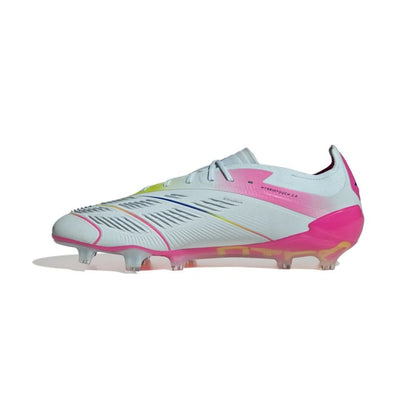 other side of the adidas Predator Elite FG "Stellar Icon" Pack in a White/Pink/Blue/Yellow colorway