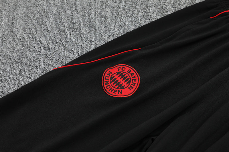 Bayern Munich 25/26 Quarter-Zip Tracksuit Dark Olive Green pants view showing team logo
