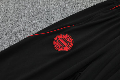 Bayern Munich 25/26 Quarter-Zip Tracksuit Dark Olive Green pants view showing team logo