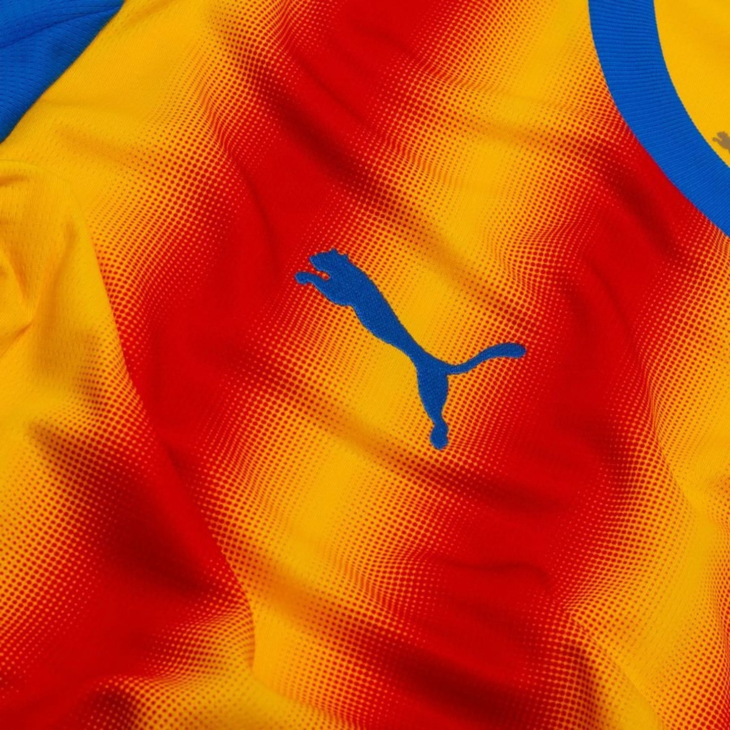 close up look puma logo on the Valencia CF 2025/26 Third Jersey