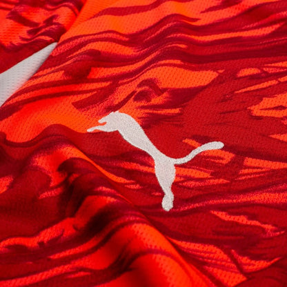 puma logo on the PUMA Borussia Dortmund 2025/26 Goalkeeper Shirt in Red and Black