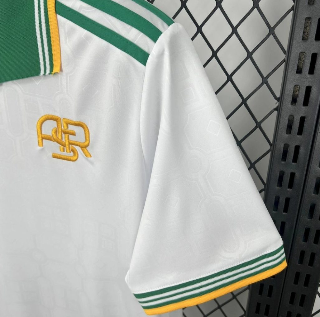 shoulder view of the AS Roma 25/26 Third White Football Short Sleeve Jersey Designed By Adidas