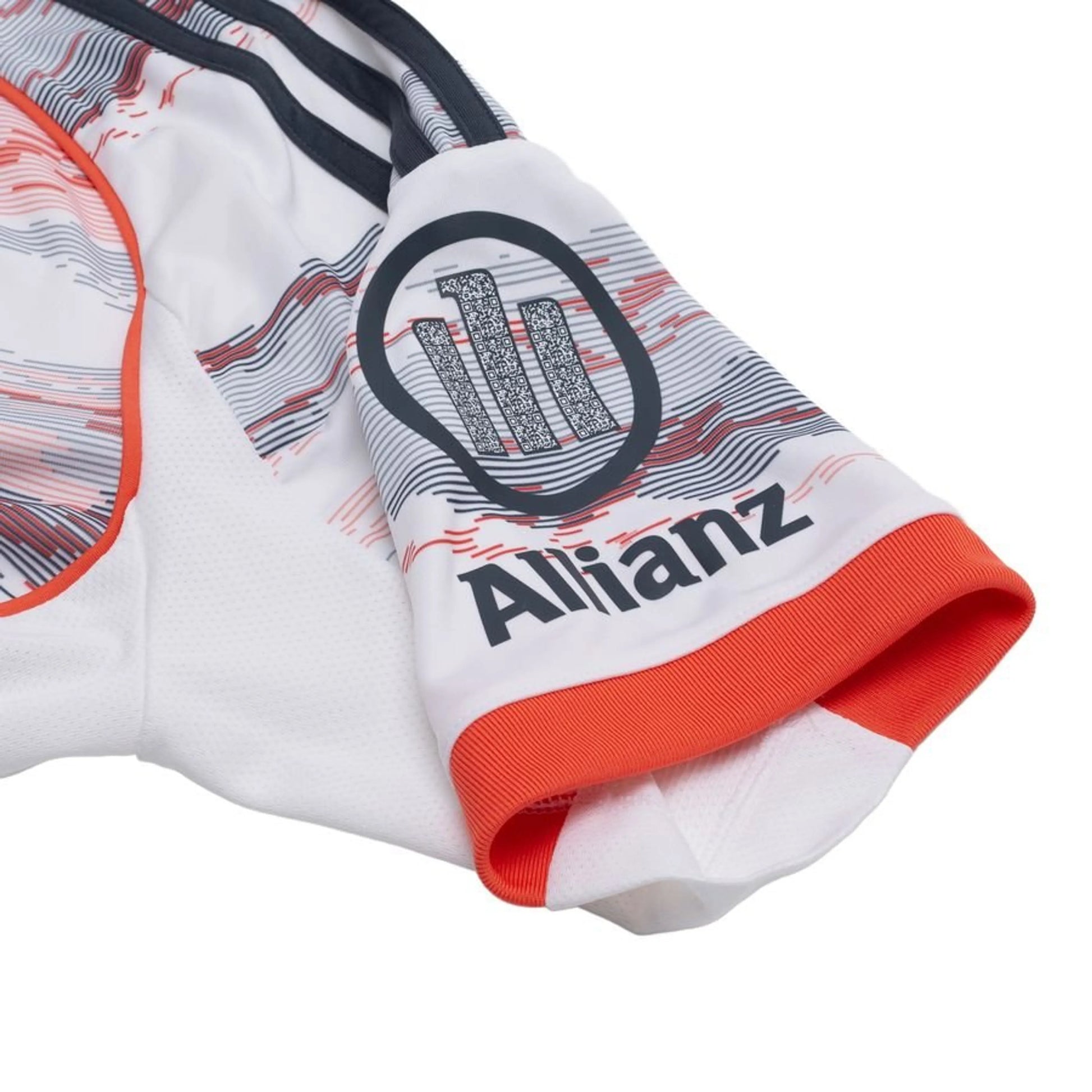 shoulder view of the Adidas Bayern Munchen 2025/26 Away White Jersey