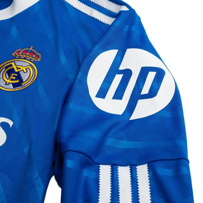 shoulder view on the Adidas Real Madrid 2025/26 Third Blue Long Sleeve Jersey