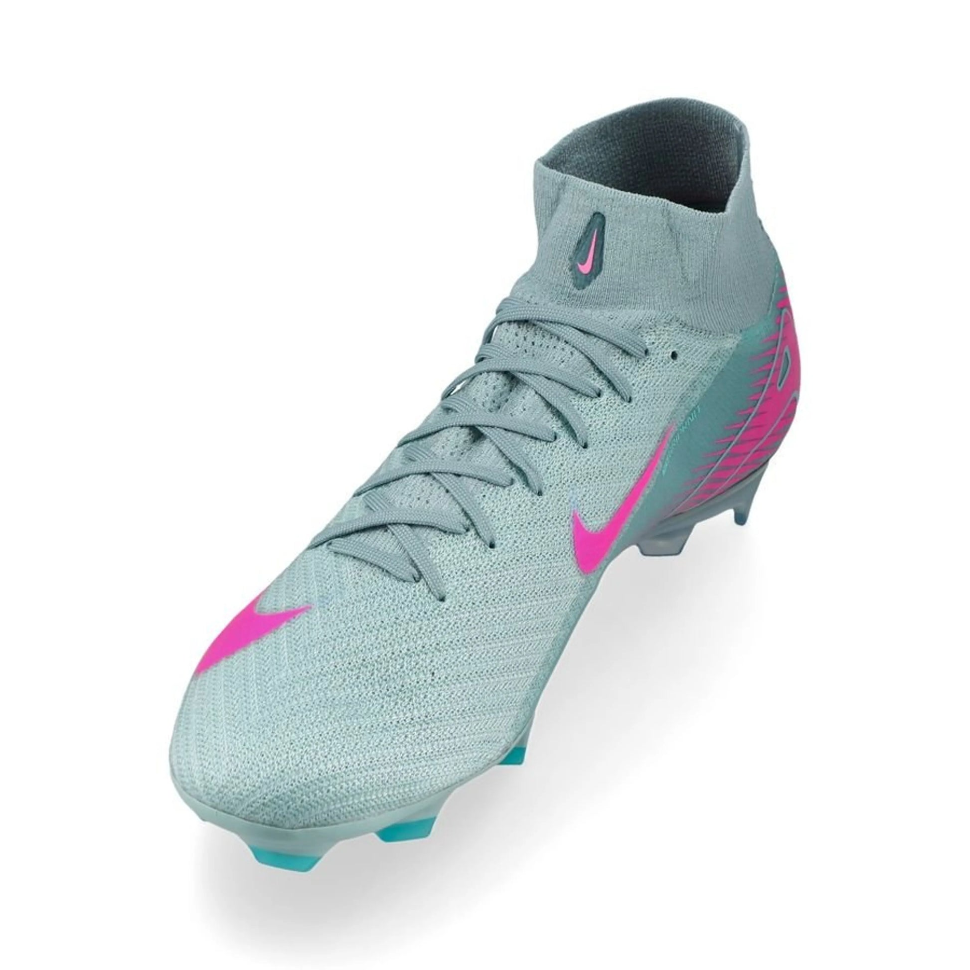 side view of the  Air Zoom Mercurial Superfly 10 Elite FG "Prism" Pack in a Blue/Pink colorway