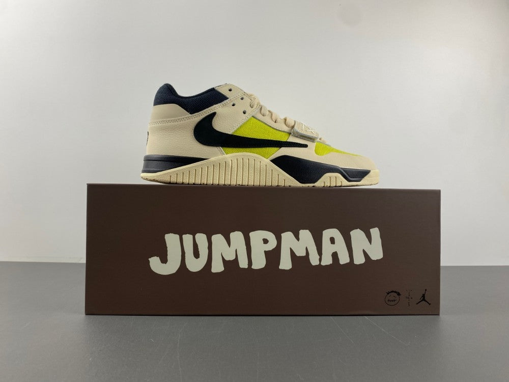 side view of the Jordan Jumpman Jack TR SP x Travis Scott 'Bright Cactus' (2025) Muslin/Black-Bright Cactus FZ8117-102