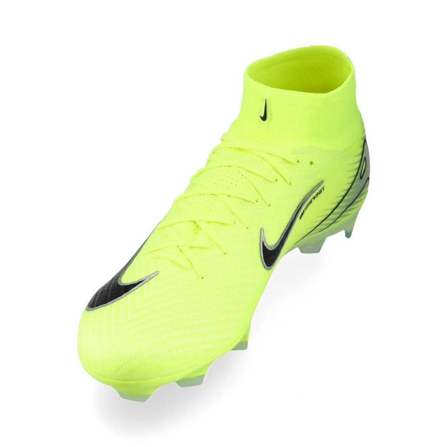 side view of the Nike Air Zoom Mercurial Superfly 10 Elite FG "Mad Voltage" Pack in a Neon/Black colorway