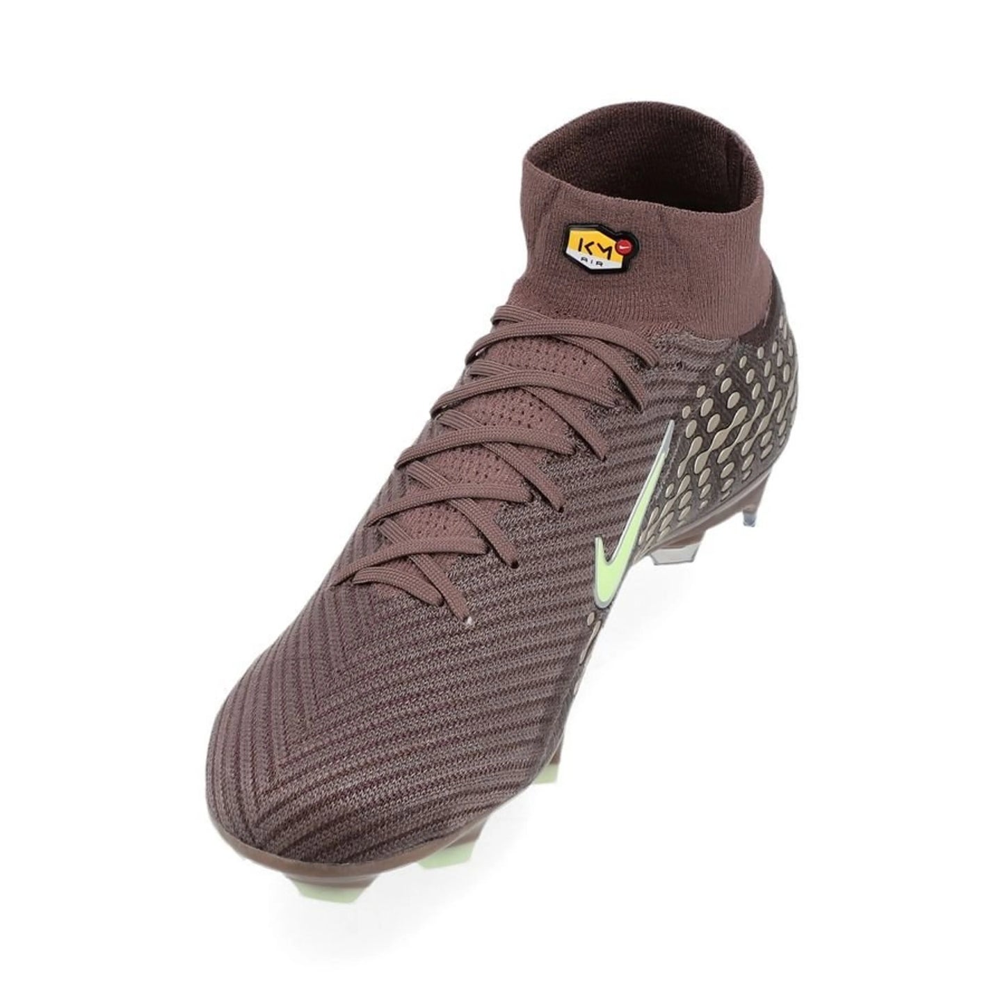 side view of the Nike Air Zoom Mercurial Superfly 10 Elite FG Mbappé Personal Edition in a Grey/Silver colorway