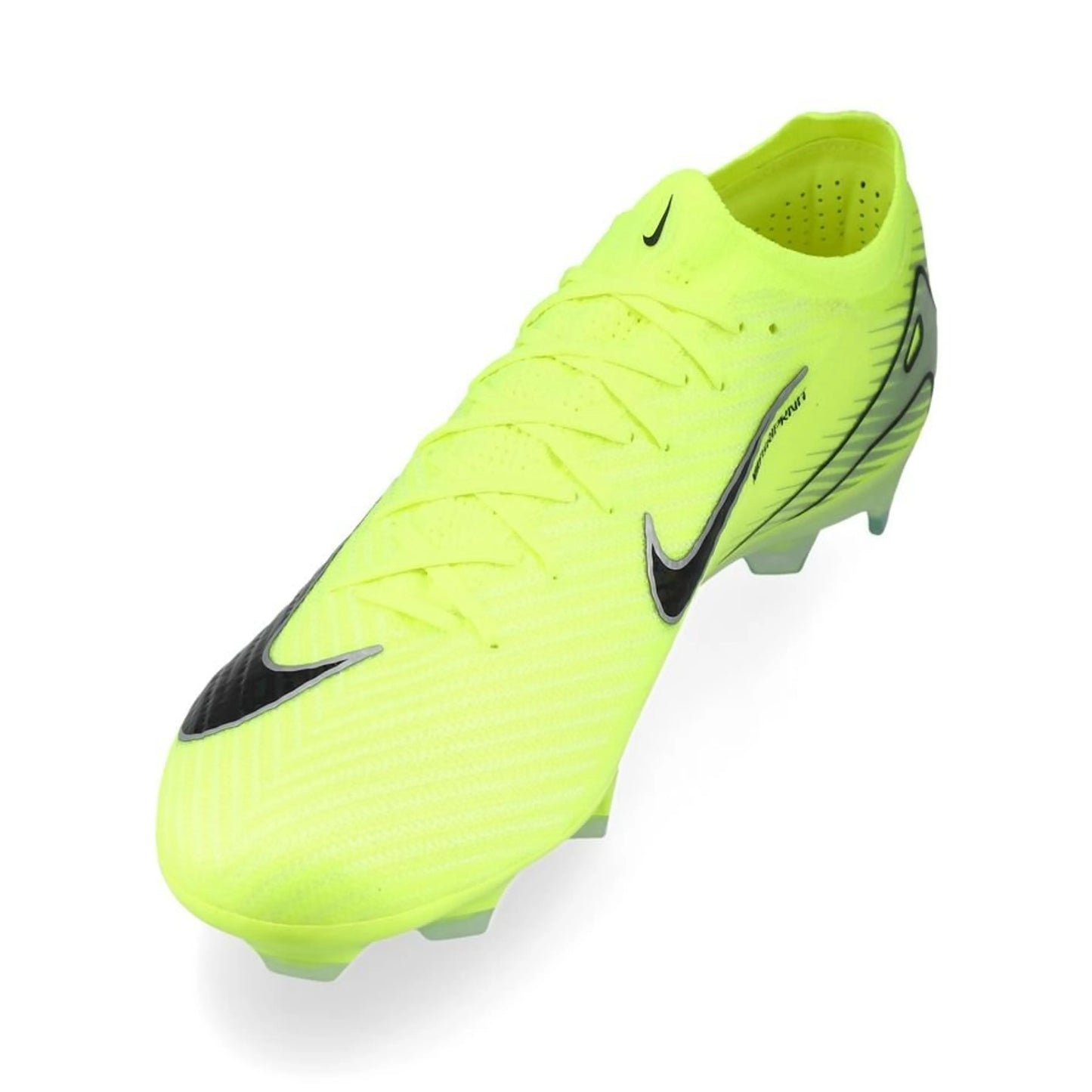 side view of the Nike Air Zoom Mercurial Vapor 16 Elite FG "Mad Voltage" Pack in a Neon/Black colorway