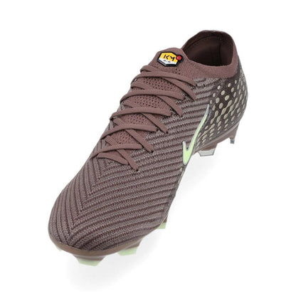 side view of the Nike Air Zoom Mercurial Vapor 16 Elite FG Mbappé Personal Edition in a Grey/Silver colorway