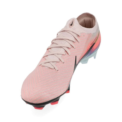 side view of the Nike Air Zoom Mercurial Vapor 16 Elite FG "United Chapter 2" Pack in a Pink/Blue/Black colorway