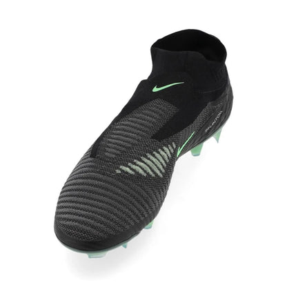 side view of the Nike Phantom 6 Elite High Cut FG from the Shadow Pack FA26 in Black/Green