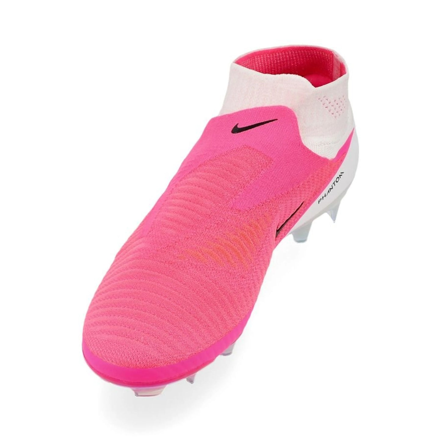 side view of the Nike Phantom 6 Elite High Cut FG in Pink / White / Black (Breakout Pack)
