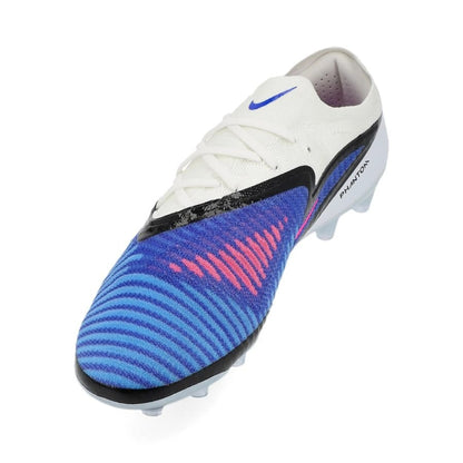side view of the Nike Phantom 6 Elite Low Cut AG-PRO in Racer Blue / Pink Blast / White (Attack Pack)