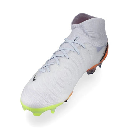 side view of the Nike Phantom Luna 2 Elite FG "Electric" Pack in a Grey/Black/Orange colorway