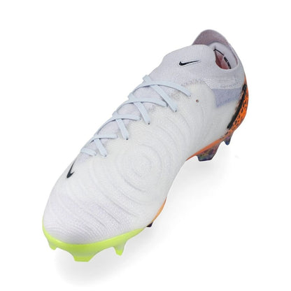side view of the Nike Phantom gx 2 Elite FG "Electric" Pack in a Grey/Black/Orange colorway