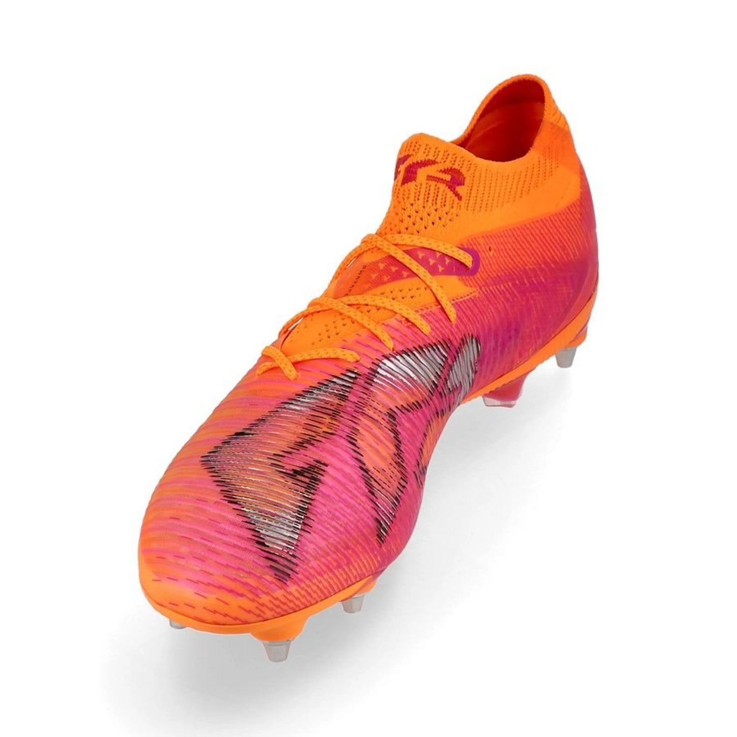 side view of the PUMA Future 8 Ultimate SG in Heat Fire / PUMA Black / Ravish (Hot Pursuit Pack)