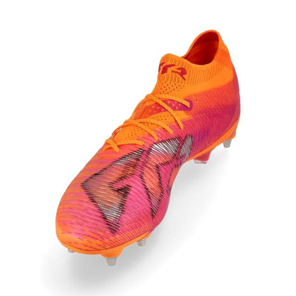 side view of the PUMA Future 8 Ultimate SG in Heat Fire / PUMA Black / Ravish (Hot Pursuit Pack)