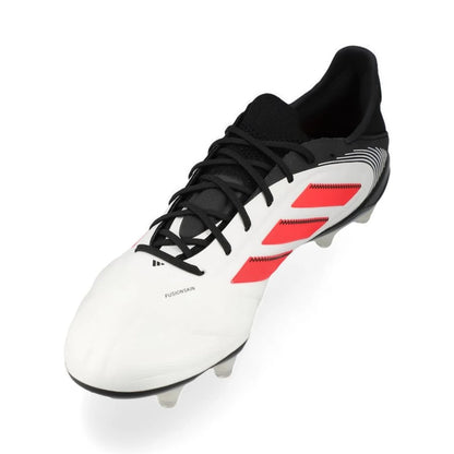 side view of the adidas Copa Pure Elite III FG "Pure Victory" Pack White/Red/Black colorway