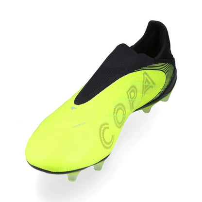 side view of the adidas Copa Pure Elite III Laceless FG "Mystic Victory" pack in Lemon/Black colorway