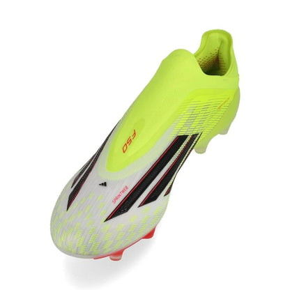 side view of the adidas F50 Elite Laceless AG in Yellow / Black / Red (Born For Goals Pack)