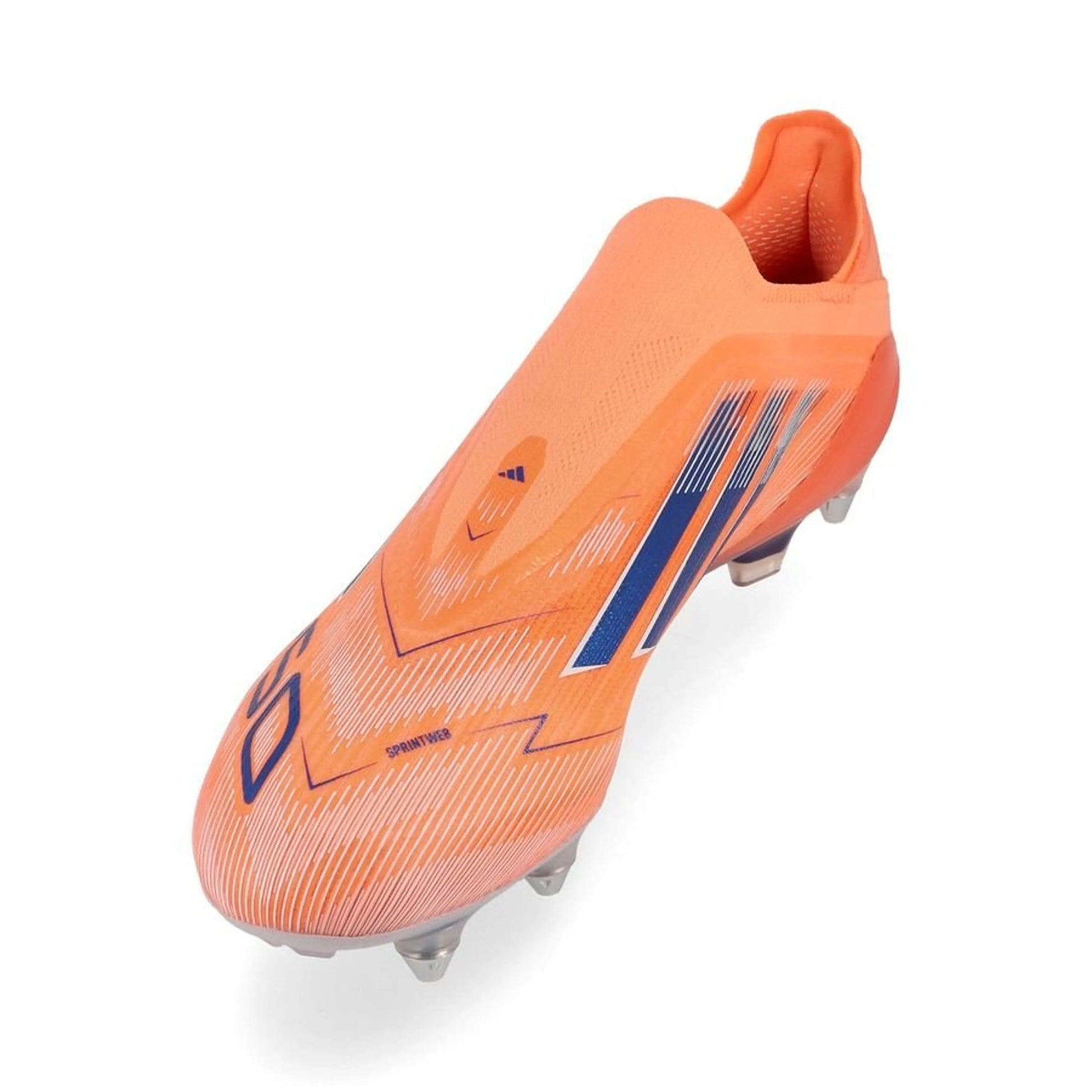 side view of the adidas F50 Elite Laceless SG in Orange from the Coral Blaze Pack