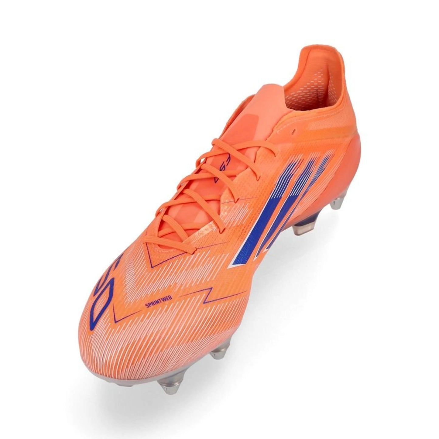 side view of the adidas F50 Elite SG in Orange from the vibrant Coral Blaze Pack