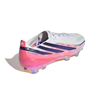 side view of the adidas F50 Hyperfast Elite FG in White/Pink from the Chaos vs Control Pack 