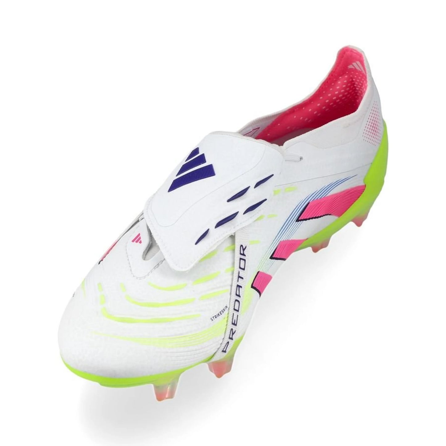 side view of the adidas Predator Elite Fold-over Tongue FG "Celestial Victory" Pack in a White/Pink/Lemon colorway