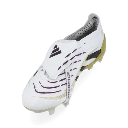 side view of the adidas Predator Elite Fold-over Tongue FG "Road to Glory" Pack in a White/Black/Gold colorway