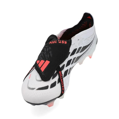 side view of the adidas Predator Elite Fold-over Tongue FG in White/Red/Black from the Chaos vs Control